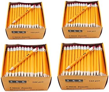 SKKSTATIONERY Half Pencils with Eraser Tops, 576 PCS