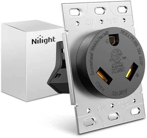 Nilight 30AMP RV Power Outlet 125V ETL Listed NEMA TT-30R