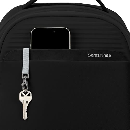 Samsonite Paralux Everyday Backpack - Laptop & Tablet Backpack with 5 Compartments, Removable TecKit™ Pouch, Microsuede Trim, Water Bottle Pockets - Work, Commute & Travel Bag - Black