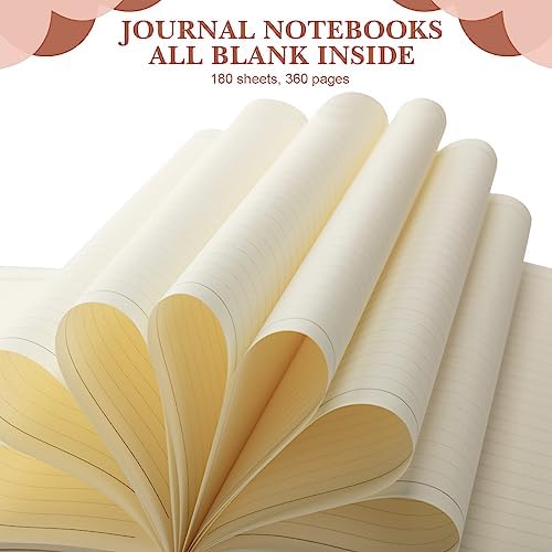 SATINIOR 5 Pack A4 Notebooks Leather Softcover Journal, Brown