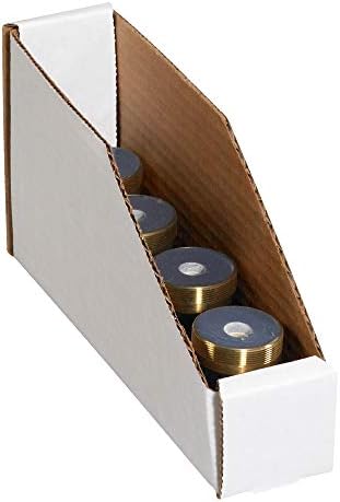 Top Pack Supply Open Top Bin Boxes, 2" x 18" x 4 1/2", White (Pack of 50)