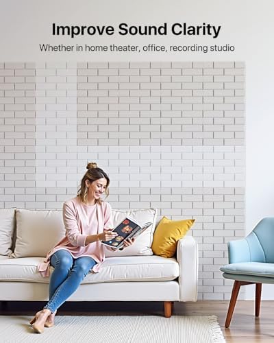 Soundsbay 18-Pack Brick Acoustic Panels, Self-Adhesive, 12"X12"
