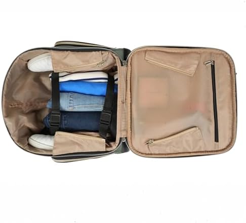 Kenneth Cole REACTION Chelsea Chevron Quilted Luggage, Olive, Underseater, 17-Inch Carry On