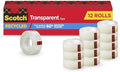 Scotch Transparent Greener Tape, 12 Rolls, 3/4 x 900 Inches, Boxed