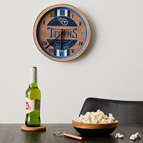 FOCO NFL Wooden Barrel Wall Clock