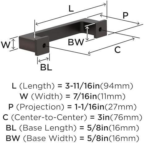 Amerock 25 Pack 3" Bridgeport Oil-Rubbed Bronze Drawer Pull