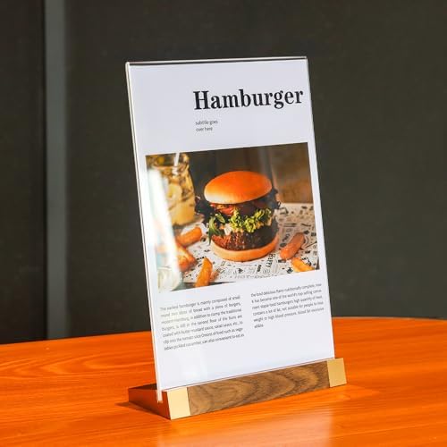 Acrylic Sign Holder 8.5 x 11, L-Shape Vertical 2 Pack for Tabletop