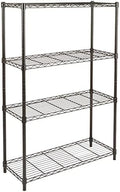 Amazon Basics 4-Shelf Adjustable Heavy Duty Steel Wire Rack Storage Shelving, Sturdy Garage Shelving, 350 lbs Capacity Per Shelf, Easy No-Tool Assembly, 36" x 14" x 54", Black