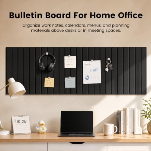 Felt Bulletin Board Cork Board Alternative 48" X 16" Black