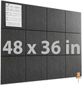 MaxGear Felt Bulletin Board 48" x 36", Dark Gray Felt Wall Tiles Wall Decor
