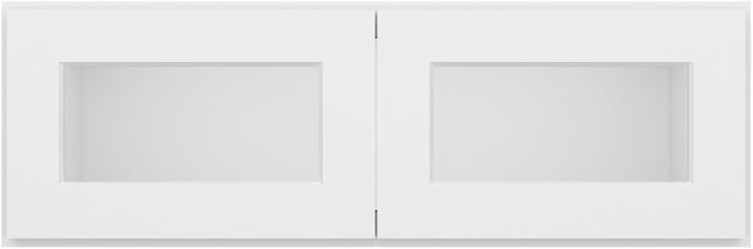 Furinno Shaker Wall Kitchen Cabinet, Glass Not Included, 2-Door, White | 12 D x 36 W x 12 H, Adjustable Hinges, Soft-Close Shaker-Style Door, Ready to Assemble, Plywood, for Pantry, Dining Room