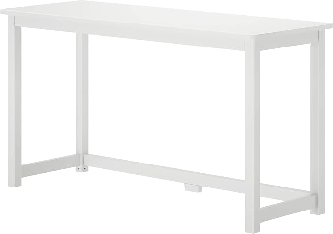Plank+Beam Classic Desk, 55 Inch, White | Wooden Writing Desk, Non-Toxic Finishes, Large Desk Space, Engineered Wood, Matching Style, Solid Wood
