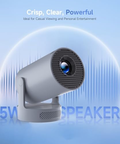Mini Portable Projector with WiFi 6 Bluetooth 5.4, 4K Support Built in Apps