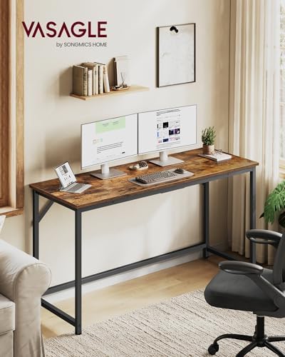 VASAGLE Computer Desk, Steel Frame Gaming Desk for Home Office, 55.1 Inch
