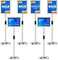 8.5x11 Sign Stands for Display, Adjustable Sign Holder Silver 6ct