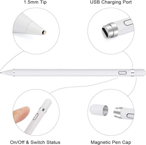 Active Stylus Pen Digital Capacitive Compatible with OnePlus Pad 1/2/3, Pad 1/2 Pro, Touch Rechargeable Palm Rejection