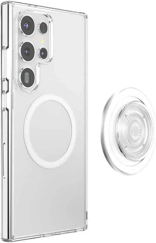 PopSockets Samsung Galaxy S24 Ultra Phone Case MagSafe- Clear | Compatible with MagSafe PopSockets, Drop Protection, Clear, Translucent, iPad, Removable, Popper
