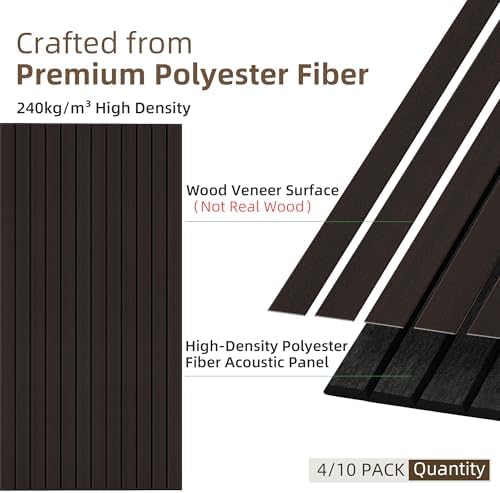 TO-TH Sound Proofing Wall Panels Decorative Acoustic Panel 4 Pack, Ebony