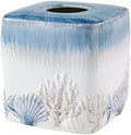 Avanti Linens - Tissue Box Cover, Ceramic Home Accessories, Beach Inspired Bathroom Accessories (Abstract Coastal Collection)
