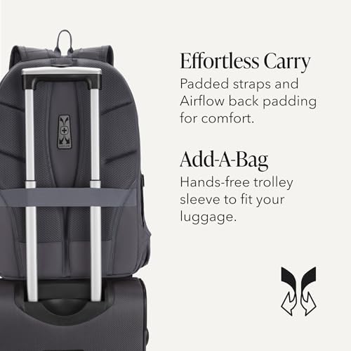 SWISSGEAR 1900 ScanSmart Laptop Backpack, Fits Most 17-Inch Laptops, TSA-Friendly Lay-Flat Design, RFID Protection, and Tablet Pocket, Black, 31L, 18.5-Inch