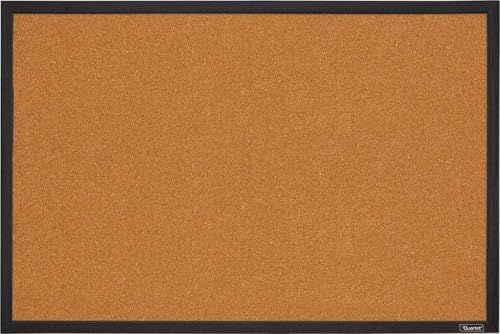 Quartet Cork Bulletin Board, Framed Corkboard, 2' x 3', Black Frame, Message Board, Vision Board (MWDB2436-BK)