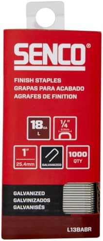 SENCO Collated Medium Wire Staples, Galvanized, 18 GA (L13BABR) 1,000 Box