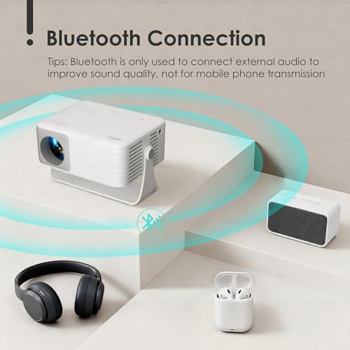 Mini Projector with WiFi and Bluetooth, AKIYO 2026 Upgraded Projector 1080P