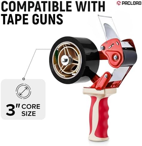 3" x 110 Yards Black Packing Tape, 4 Rolls - 2.0 Mil Carton Sealing Tape