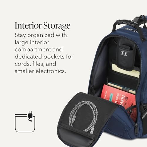 SWISSGEAR 1900 ScanSmart Laptop Backpack, Fits Most 17-Inch Laptops, TSA-Friendly Lay-Flat Design, RFID Protection, and Tablet Pocket, Black, 31L, 18.5-Inch