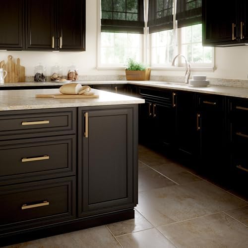 Franklin Brass 10 Pack Champagne Bronze Gold Cabinet Handles 5-1/16 inch (128mm) Kitchen Cabinet Handles and Drawer Pulls for Cupboards and Dressers | Tiered Foot