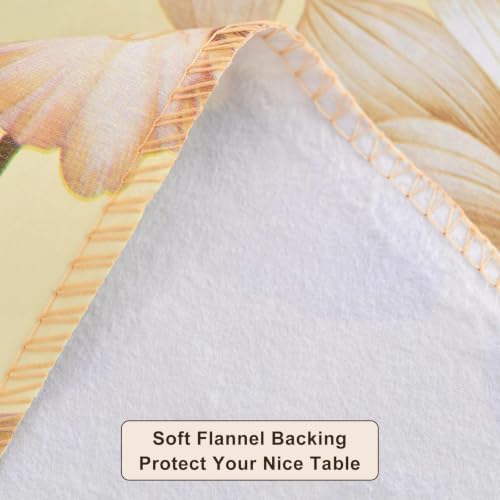 LIBERECOO Heavy Duty Vinyl Tablecloth with Flannel Backing Waterproof Oil-Proof Plastic Table Cloth Stain-Resistant Wipeable Rectangle or Square Table Cover for Indoor and Outdoor 54 x 54 Inch