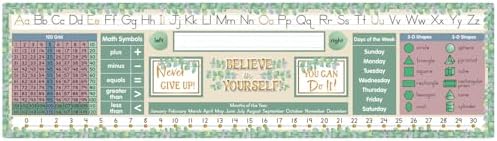 Really Good Stuff Eucalyptus Self-Adhesive Vinyl Desktop Helpers, Set of 24