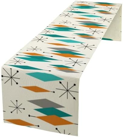 Mid Century Modern Table Runner,Table Runners for Kitchen Dining Modern Tables Decor Decoration for Kitchen Family Dinner Table Holiday Party Farmhouse 13 x 120 Inch
