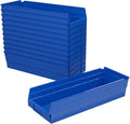Akro-Mils 30138 Heavy Duty Plastic Shelf Bins, 18"x 6.5"x 4", Blue, 12-Pk