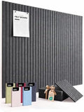 VIVELDA Large Felt Bulletin Board 48 x 36 Inch - 12-Pack Square Acoustic Wall Panels, Cork Board Alternative, NRC 0.95, Damage-Free Adhesive, Slatted Design for Home, Classroom (Moonstone)