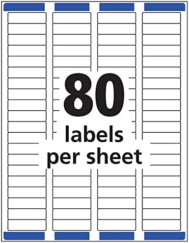 Avery Matte Clear Return Address Labels, Sure Feed Technology, Laser, 1/2" x 1-3/4", 2,000 Labels, 5 Packs (5667)