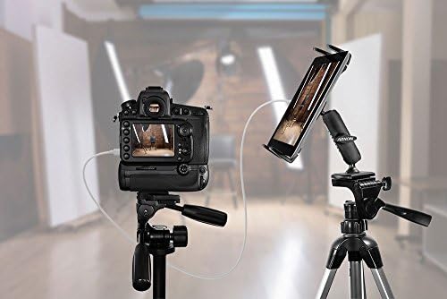 ARKON Mounts Slim-Grip Tripod Tablet Mount with 3.75" Shaft | Universal Tablet Fit | Camera Mount Adapter | 360° Adjustable Angle | Compatible with iPad, Samsung, Google, Huawei, and more | TABRMTRI