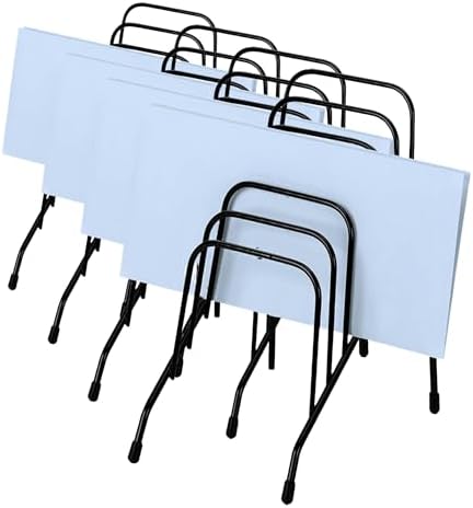 Fellowes Step File Wire Organizer Rack | 6 Sections | Black | 72613 | Pack of 4