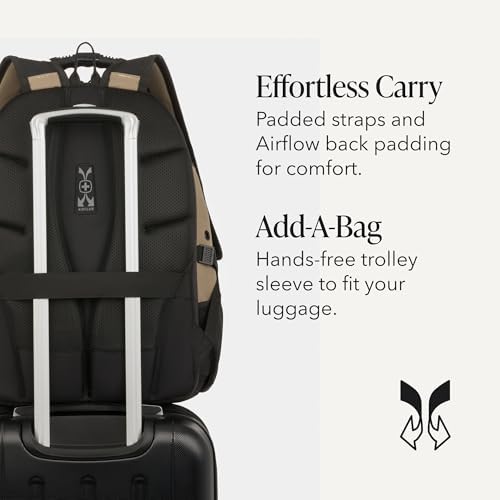 SWISSGEAR 1900 ScanSmart Laptop Backpack, Fits Most 17-Inch Laptops, TSA-Friendly Lay-Flat Design, RFID Protection, and Tablet Pocket, Black, 31L, 18.5-Inch