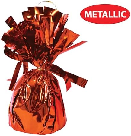 Beistle Orange Metallic Balloon Weights, 12 Pack, 6-Ounce Balloon Anchors