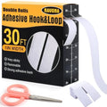 Navona 30Ft x 1 Inch Heavy Duty Hook and Loop Strips with Adhesive, White
