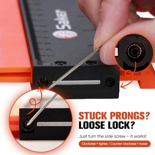Saker Contour Gauge Profile Tool with Adjustable Lock 10 Inch Orange
