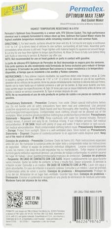 Permatex 27038 Optimum Red High Temperature Gasket Maker, 3 oz