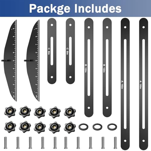 Stair Treads Gauge Template Tool Stair Tread Jig 11-60 inch Length Adjustable, Stair Tread Template Tool Stair Gauge Set Shelf Layout Tool for Stairs, Risers, Shelf and Cutting Drywall