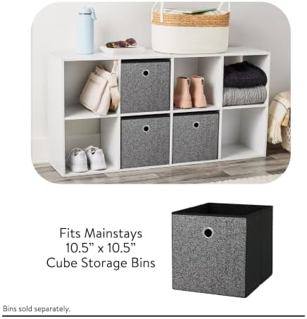 White 8-Cube Storage Organizer Bookcase, Convertible Vertical & Horizontal Cubby Shelving Unit, Open And Closed Back Compartment Compatible With Fabric Bins