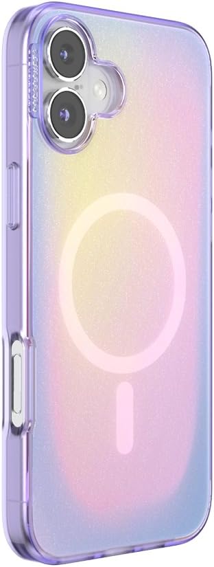 PopSockets iPhone 16 Plus Phone Case with MagSafe- Aura | Magnetic, Wireless Charging, Camera & Drop Protection, Purple, Aura, Electronic Accessories, For iPad/Kindle/iPhone/Android