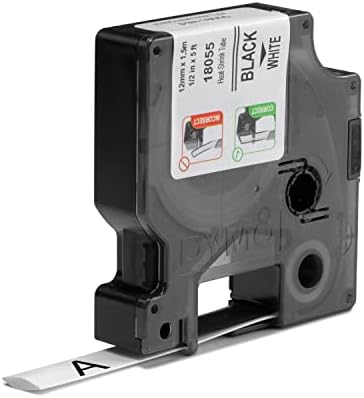 DYMO Rhino Industrial Heat-Shrink Labels 1/2" Tube Black Print on White