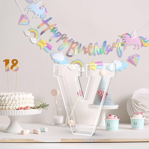 13.8" Acrylic Letter Charcuterie Tray,Fillable Alphabet Box (Letter V)