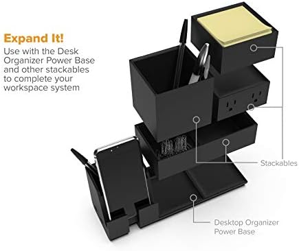 Bostitch Office Konnect Pencil Cup Desk Organizer, Pen Cup, 2-Pack, Black