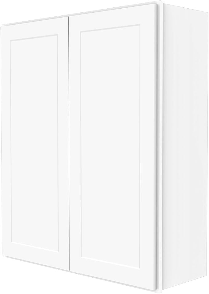 Furinno Shaker 2 Doors 3 Shelves Wall Kitchen Cabinet, Ready to Assemble, 12 D x 36 W x 42 H, White